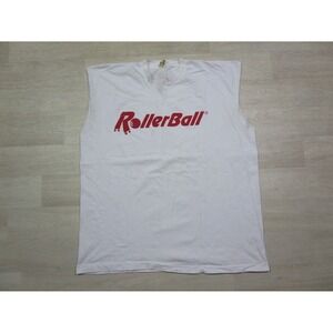 Vintage Rollerball T Shirt Men's (XL)‎ White Movie Promo Screen Stars 1990's Cut